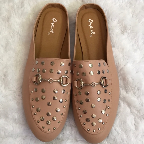 Qupid Shoes - ❗️Final Price❗️ Blush Regent Studded Mules